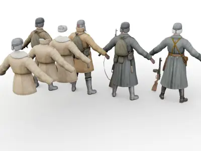 infantry USSR  Low-poly 3D model