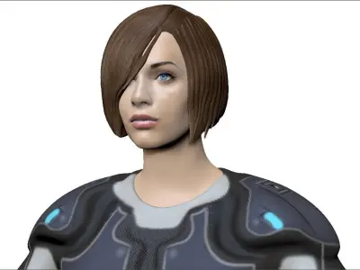 Sci Fi Woman Low-poly 3D model