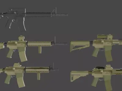 M4a1 rifle Low-poly 3D model