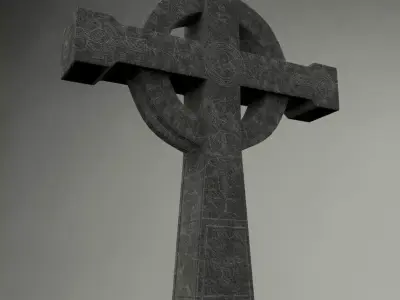 Celtic Cross Free low-poly 3D model