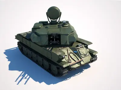 Mid poly model of ZSU-23-4 Shilka Low-poly 3D model