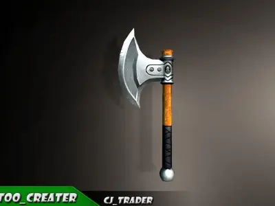 Mini Fantasy Axe Lowpoly 3D Model Low-poly 3D model