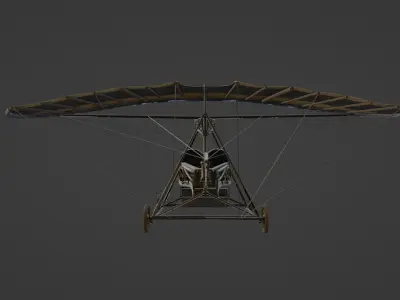 Historical Hang Glider Low-poly 3D model