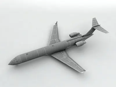 Bombardier CRJ 700 - Generic White Low-poly 3D model