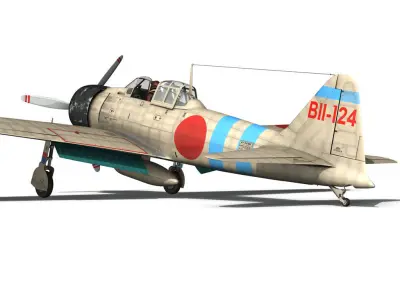Mitsubishi A6M2 Zero - Carrier Hiryu 3D model