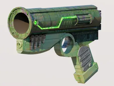 The Future of Firepower - The Sci-Fi Pistol 3D Model Low-poly 3D model