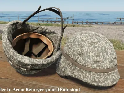 US Helmets and Covers Low-poly 3D model