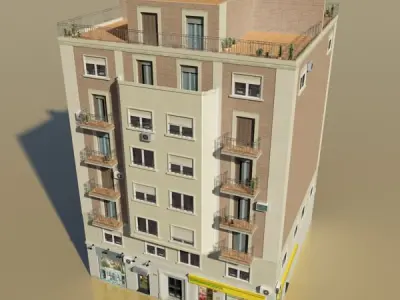 Photorealistic Low Poly Building Low-poly 3D model
