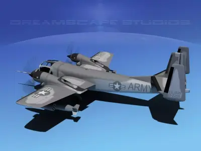 Grumman OV-1D Mohawk V07 3D model