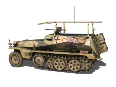 SD KFZ 250 3 - Half-track command variant 3D model