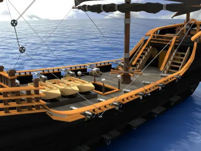 BLACK PEARL Low-poly 3D model