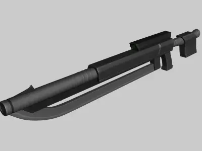 Sci-Fi Gun Blade Sniper - Gunblade Weaponry Low-poly 3D model