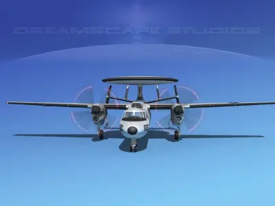Grumman E-2C Hawkeye V10 3D model