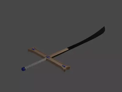  One Piece Mihawk sword Kokuto Yoru Free low-poly 3D model