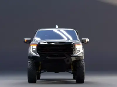Heavy Duty Offroad Pickup Truck 3D Model for Games Low-poly 3D model