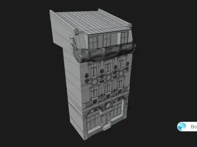Old Riga Building 3D model Low-poly Low-poly 3D model