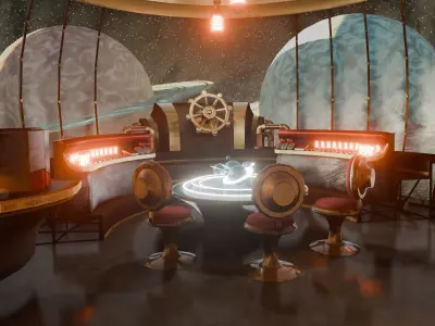 VR Spaceship Interior Low-poly 3D model