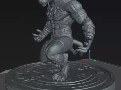 Jaguar Warrior STL DnD Tabletop Miniature 3D Print Model 3D print model