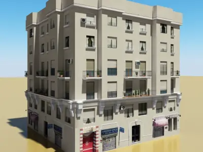 Building Collection 37-40 Low-poly 3D model