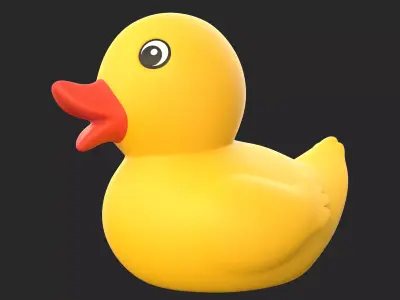 Duck Rubber toy Low-poly 3D model