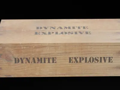 Dynamite Explosive Box Low-poly 3D model