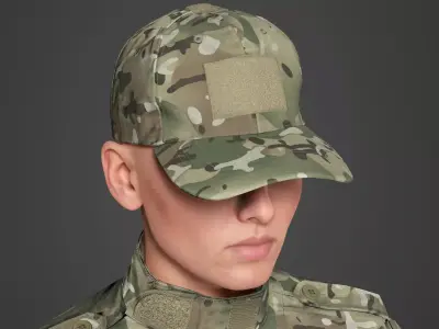 Tactical Cap UE5 and MetaHuman Ready 5 Colors and 4 LODs Low-poly 3D model