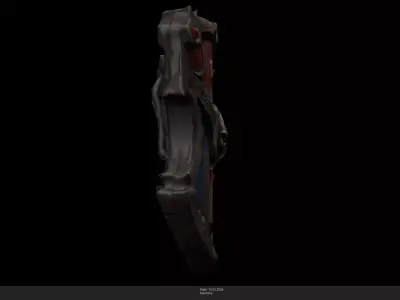 Stylized Skull Warlord Shield Game Ready - AI Low-poly 3D model