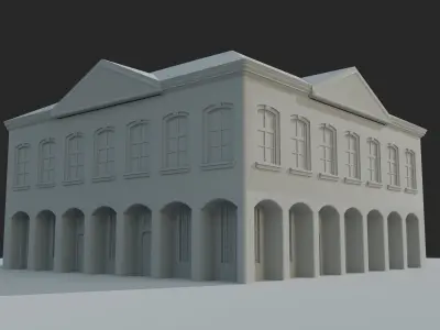 Urban Building Low-poly 3D model