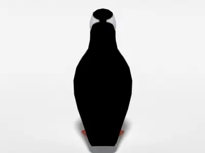 Low Poly Cartoon Puffin Low-poly 3D model