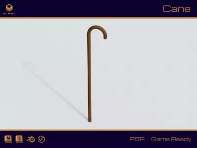 Cane 01 Low-poly 3D model