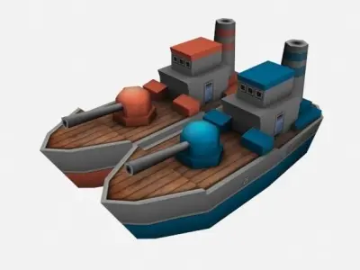 boat low-poly for games mobile Low-poly 3D model