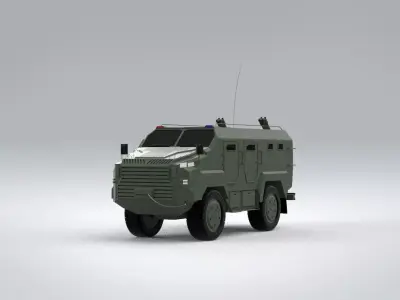 4X4 Tactical Wheeled Armoured Vehicle GOKKURT Low-poly 3D model