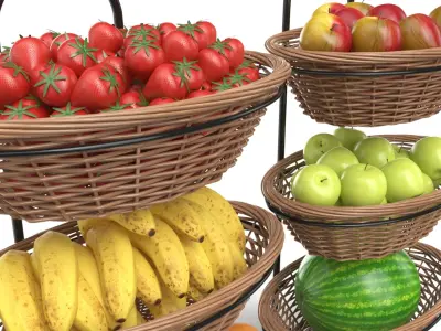 Fruits Display Stands 3D model