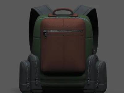 Backpack military combat soldier armor scifi Generic camp Low-poly 3D model