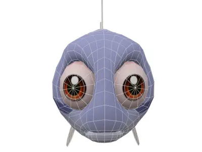 Siamese Flying fox Fish Cartoon Animated Low-poly 3D model