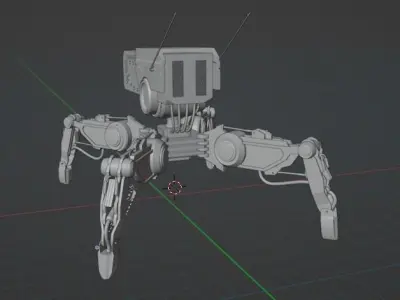 Sci-fi Spider Drone Low-poly 3D model