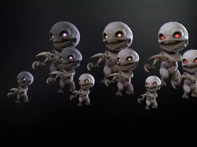 ChibiMonster3Pack2 Low-poly 3D model