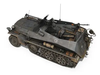 SDKFZ 250 11 - Halftruck with sPzB 41 - PzGrenDiv 3D model