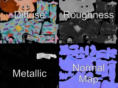 Pediatric Dino Doctor Character Model with Colorful Scrubs Low-poly 3D model