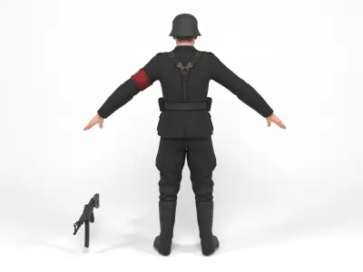 German SS Soldier 3 Low-poly 3D model