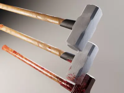 Sledge Hammer COLLECTION Low-poly 3D model