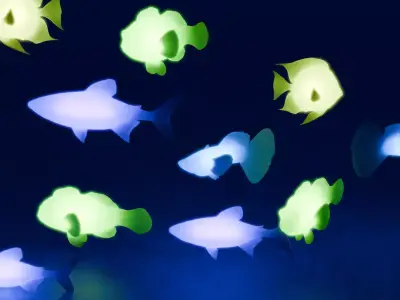 Indirect lighting of tropical fish 3D model