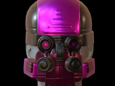 Gas mask helmet 3d model scifi Low-poly  Low-poly 3D model 540