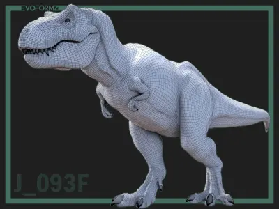 Tyrannosaurus Rex Jurassic Park High Poly 3D Model Blender Low-poly 3D model
