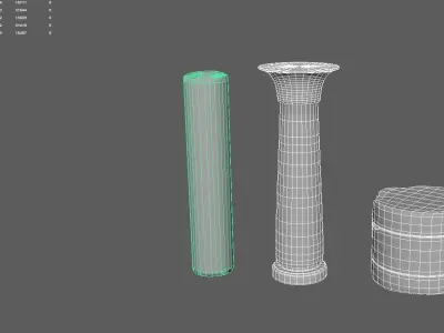 column pharaoh 3d ancient models Low-poly 3D model