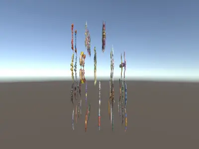 Cartoon Fantasy Weapons Bows Low-poly 3D model