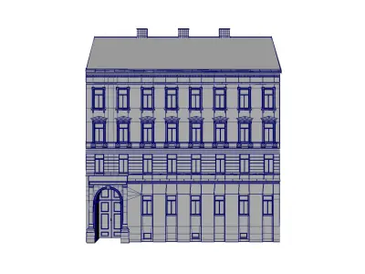 Street Facade Residantial Building Green 3D model
