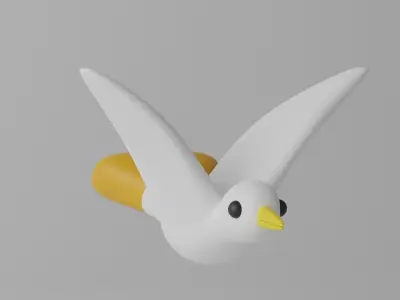 Cartoon Cute Bird 1 3D model