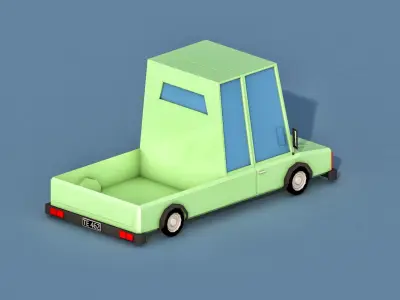 Cartoon Open Car Free low-poly 3D model