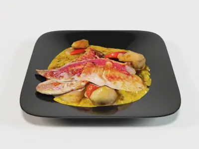 Konjac risotto  Low-poly 3D model